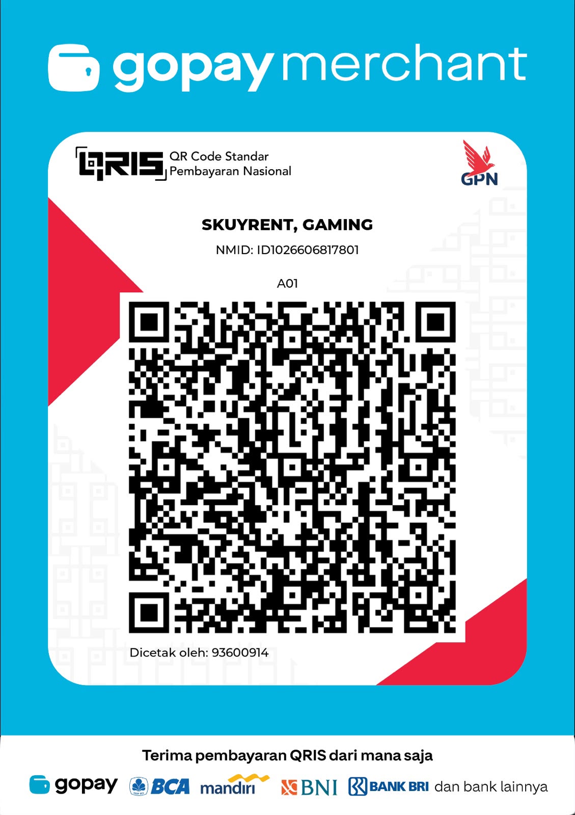 QRIS SKUYRENT — Scan untuk Pembayaran